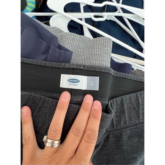 Old.Navy charcoal gray elastic leggings L - Picture 2 of 4